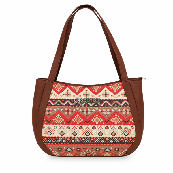 Orciani Women's Ethnic Geometric Print Shoulder Tote Bag