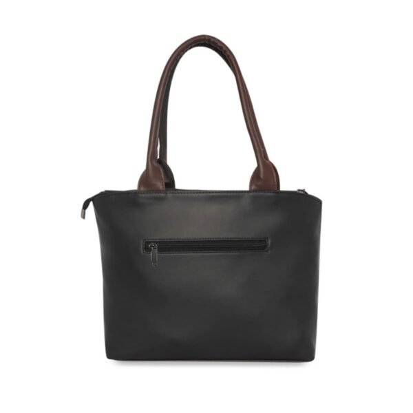 Orciani Women Black & Brown Structured Handheld Bag with Turn-Lock Closure Hover Image