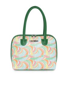  Multi-Color Feather Printed PU Handbag for Women